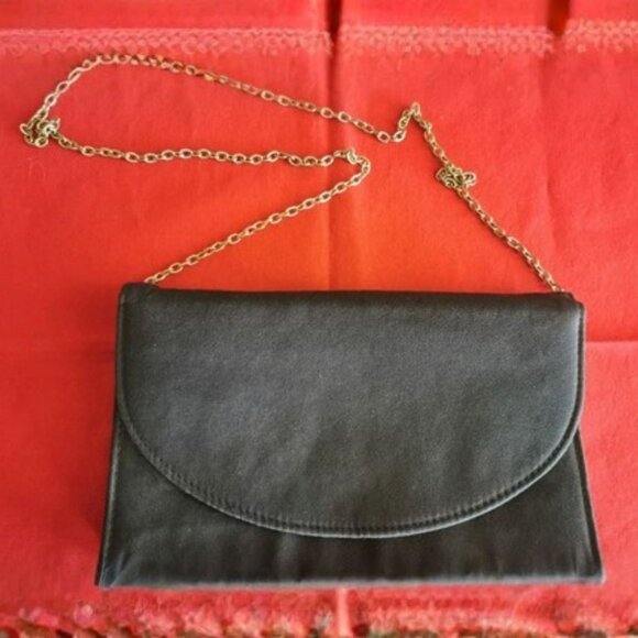 Dark Navy Shoulder Bag w/ Chain for Girl 8 in - Picture 1 of 5